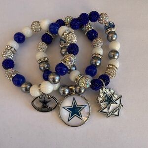 NFL Cowboys Blue and White Charm Bracelets